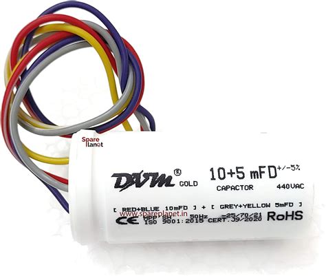 spareplanet Capacitor 10+5 mfd Compatible with Semi Automatic Washing ...