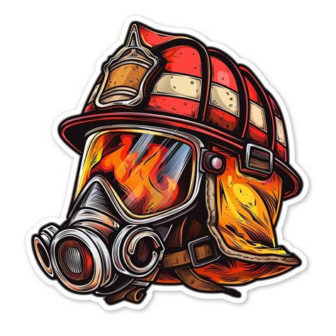 Car Sticker Firefighter Helmet Sticker Weatherproof Outdoor Uv ...
