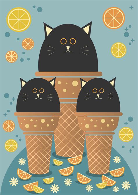 Cats Eating Ice Cream