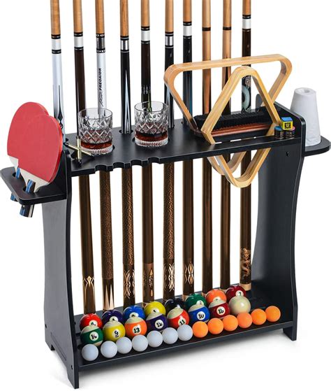 Amazon.com: GACCO BILLIARDS Corner Pool Cue Holder Rack Hold 10 Cue ...
