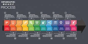 Timeline infographic chart with many color. vector design template ...