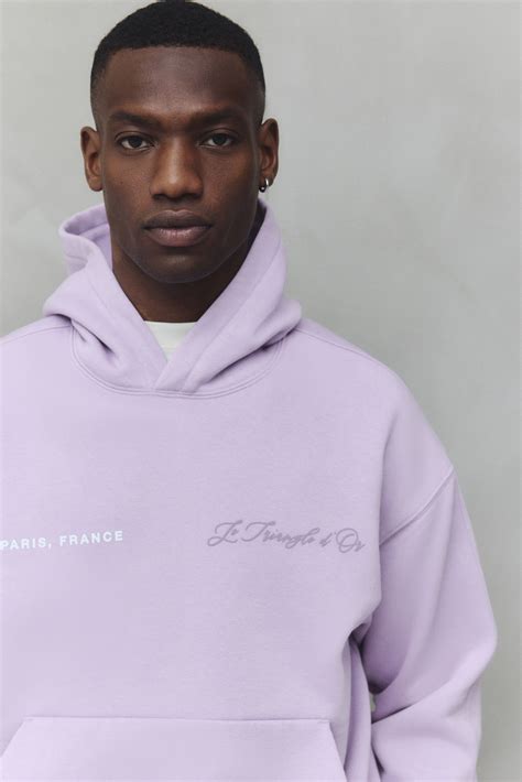 Loose-Fit Printed Hoodie - Purple/Paris France - Men | H&M PH