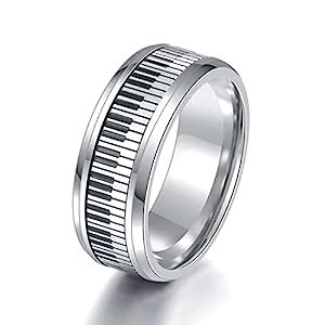 Buy Yellow Chimes Rings for Men Stainless Steel Black and Silver Toned ...