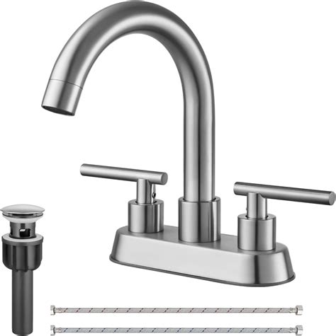Cinwiny Centerset 4 Inch Bathroom Faucet Lavatory Sink Polish Chrome ...