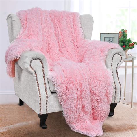 Amazon.com: BENRON Light Pink Throw Blankets, Soft Shaggy Fuzzy Sherpa ...