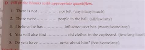 fill in the blanks with appropriate quantifiers - Brainly.in
