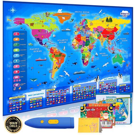 JakMean World Map Poster,Educational Toys for 4-8 Year India | Ubuy