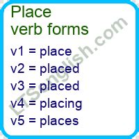 Place verb forms - Learn English Free Online | LTSenglish.com