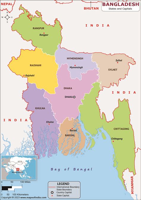 Bangladesh Districts and Capitals List and Map | List of Districts and ...