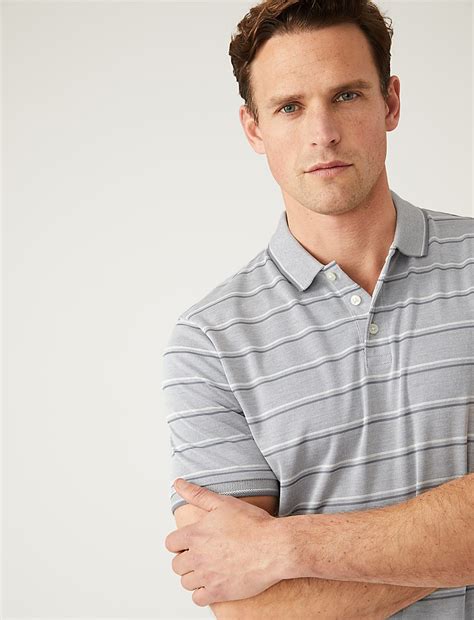 Buy Modal Rich Striped Polo Shirt at Marks & Spencer