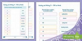 Number Words to 1,000,000 Word Mat