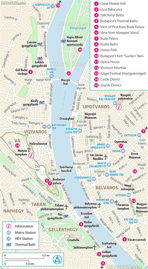 Printable Map Of Budapest Tourist Attractions