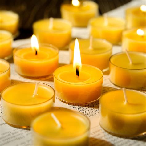 Amazon.com: 25Pcs Beeswax Tealight Candles Bulk, Pure Beeswax Tea ...