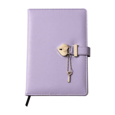 Heart-Shaped Lock Diary with Key, Pink Diary with Lock for Girls, B6 ...