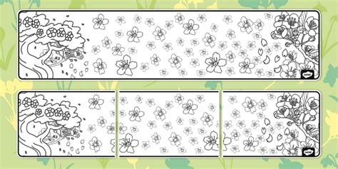 Cherry Blossom Tree Colouring Display Banner (teacher made)