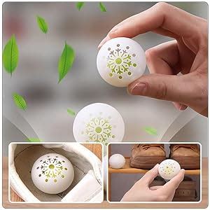 YAVRIXZ Shoe Deodorizer Balls (Contains 6 Balls), Sneaker Odor Shoe ...