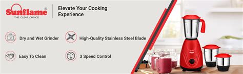 Buy SUNFLAME Mixer Grinder UNO 3 JAR Online at Low Prices in India ...