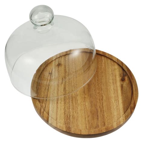 Buy NUOLUX Glass Dome Cake Platter Cheese Dessert Stand Cover Food ...