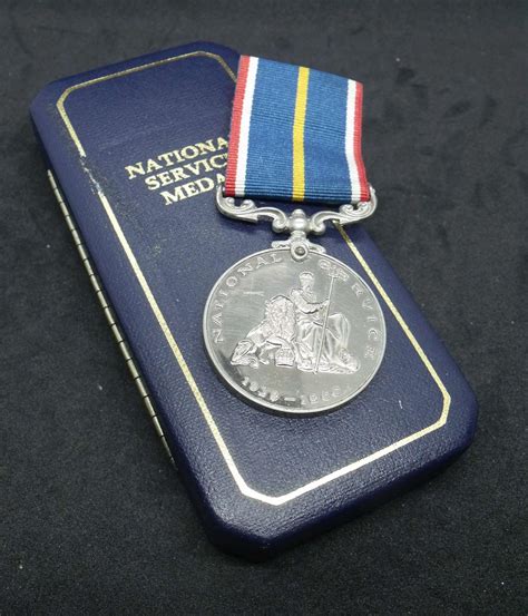 The National Service Medal, a commemorative medal complete In original ...