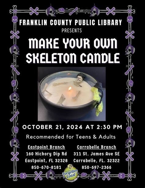 Eastpoint: Halloween Skeleton Bath Candle Craft, Franklin County Public ...