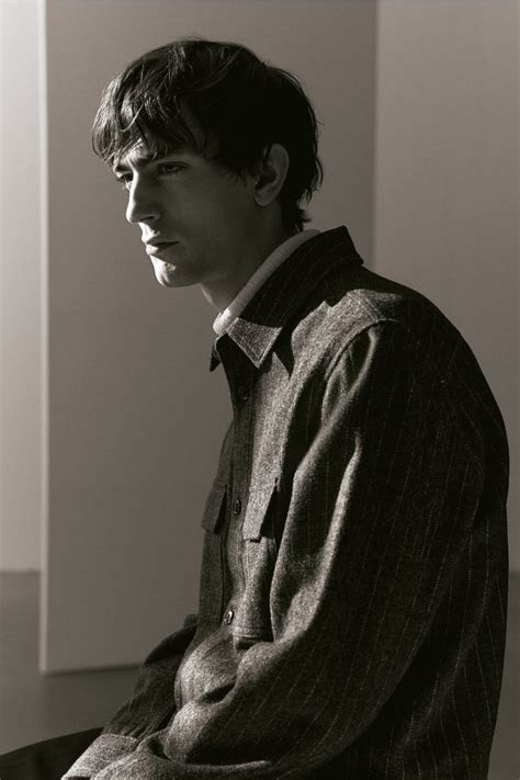 Regular Fit Felted overshirt - Grey/Pinstriped - Men | H&M IN