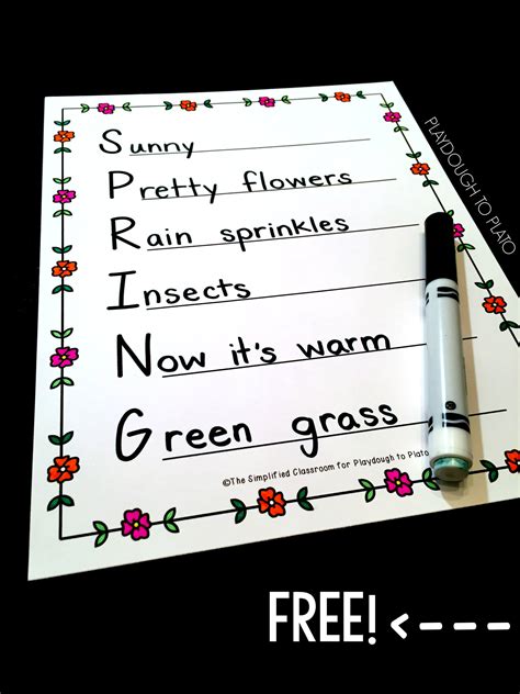 Spring Acrostic Poems For Kids