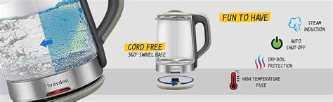 Brayden Aquo 10 Electric Glass Kettle1.8 Litre | Led Indicator | Tea ...