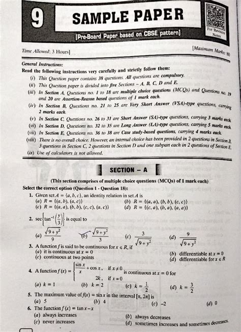 9 Sample Paper Based on CBSE Pattern for Revision (80 Marks) - Studocu