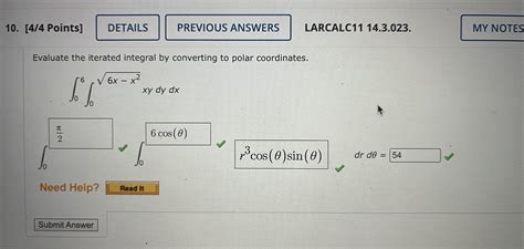 Double Integral converting rectangular to polar : r/calculus