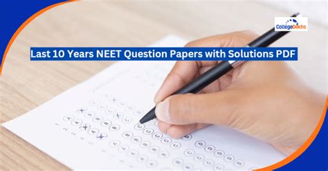 Last 10 Years NEET Question Papers with Solutions: Official PDFs ...