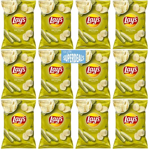 Lay's Dill Pickle Potato Chips, Crunchy and Tangy, 1.5 Oz Bags, Pack of ...