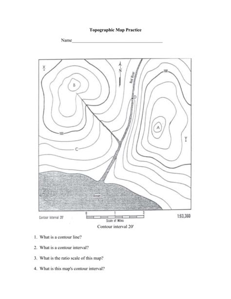 Topographic Map Worksheet 的图像结果