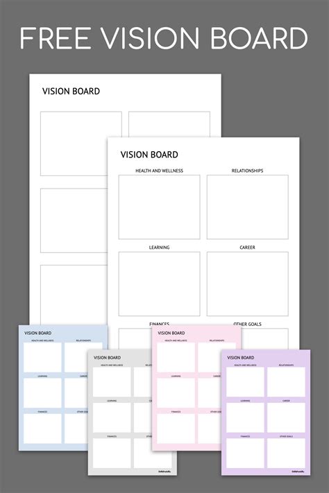 Vision Board - Free Printable Digital Templates