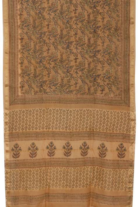 Brown Anokhi Hand Block Printed Saree |Avishya.com