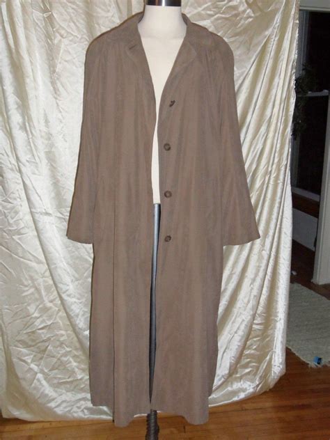 Sz 10 London Fog Floor Length Trench Coat in Cocoa Brown W Zip in Liner ...