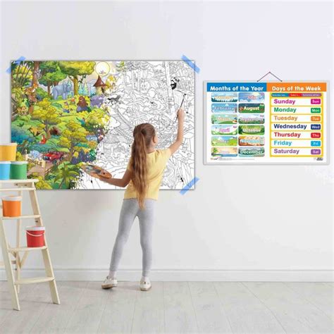 MONTHS OF THE YEAR AND DAYS OF THE WEEK CHART and GIANT JUNGLE SAFARI ...