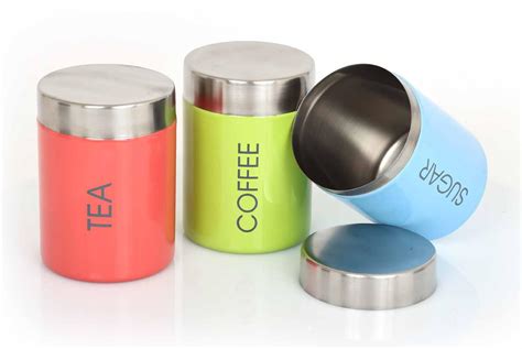 Buy MIRVI Sober Stainless Steel Tea Coffee Sugar Container – Set of 3 ...