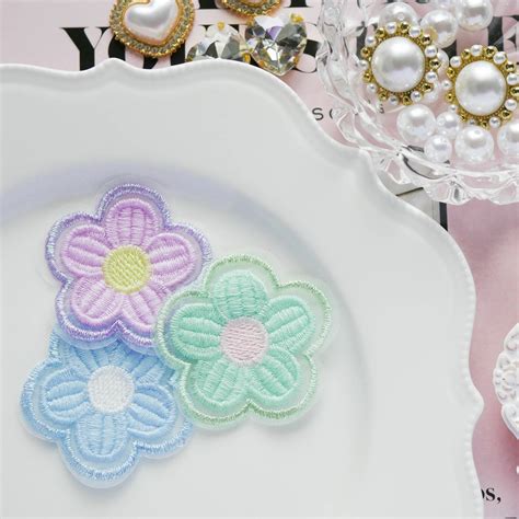 まあるいお花刺繍のオーガンジーレース/2個 | COCONEL