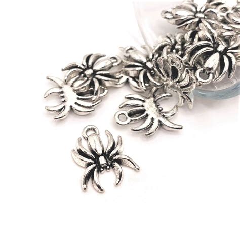 Silver Hanging Spider Charm, 18x14mm, Count: 50 Pieces | Michaels