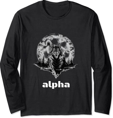 Amazon.com: Vintage Alpha Wolf Original Graphic Design Novelty Art Long ...