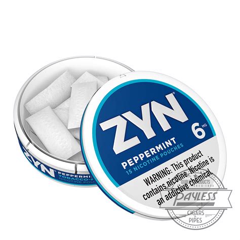 Peppermint Flavored ZYN Nicotine Pouches 6mg - Tobacco-Free - 5 Cans