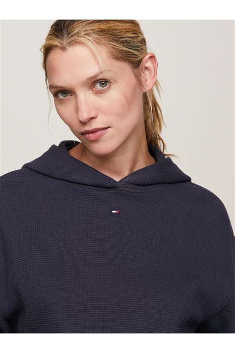 Tommy Hilfiger Women's Logo Patterned Long Sleeve Daily Use Navy Blue ...