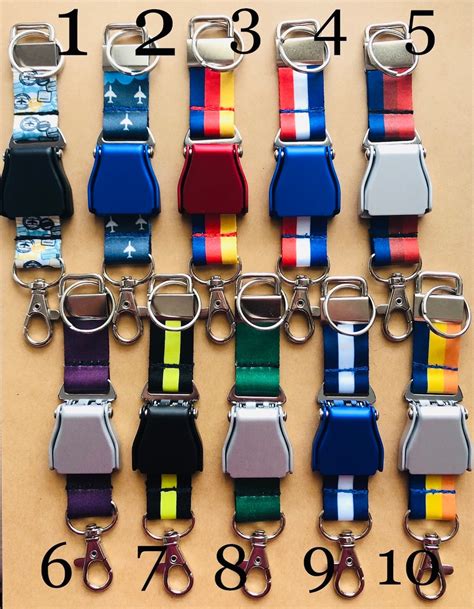 Mini Aircraft Seatbelt Key Holder,id Badge,key Chain,airline Colors,aviation Gift,pilot Gift ...