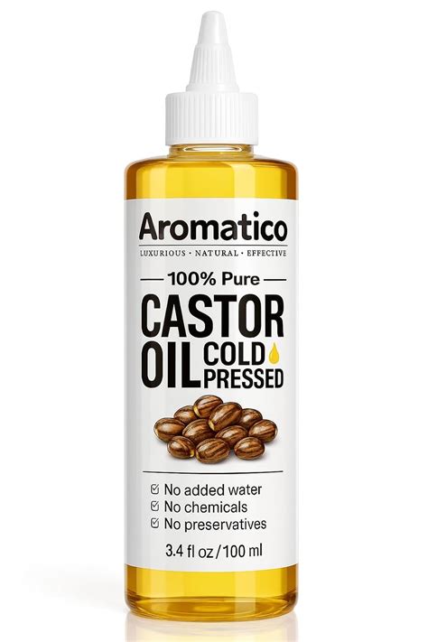 AROMATICO 100% Pure Cold Pressed Castor Oil for Healthy Hair & Skin ...