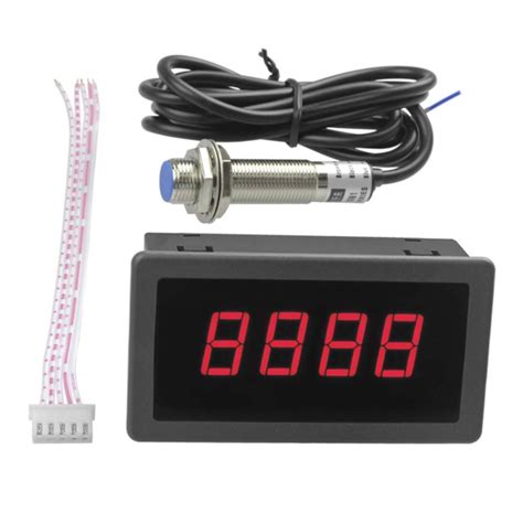 Probots Tachometer Indicators Hall Proximity Sensor LED 4 Digit Red ...