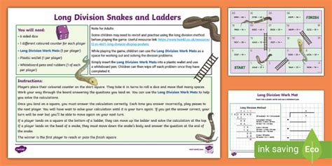 👉 Long Division Snakes and Ladders Game | Long Division Games