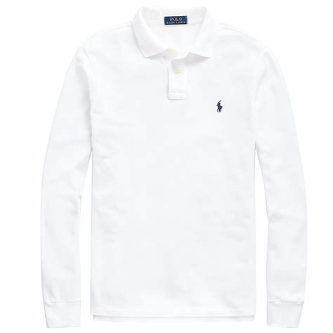 Polo Ralph Lauren Custom Slim Fit Mesh Polo Shirt - White - Curated ...