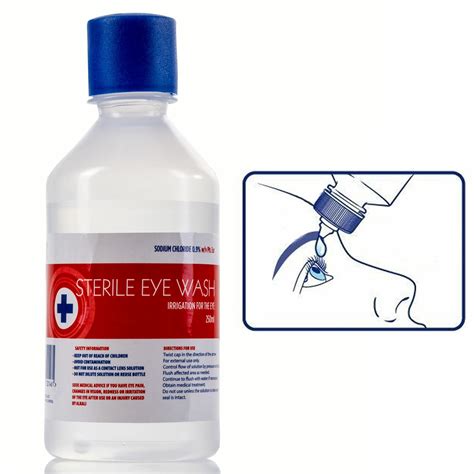 STERILE SALINE SOLUTION 250ml Bottle Resealable Eye Wash Wound Clean ...