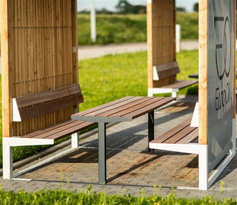 Contemporary picnic table - U4-632 - egoé - solid wood / oiled wood ...