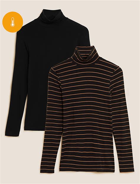 Buy 2pk Heatgen™ Thermal Polo Neck Tops at Marks & Spencer